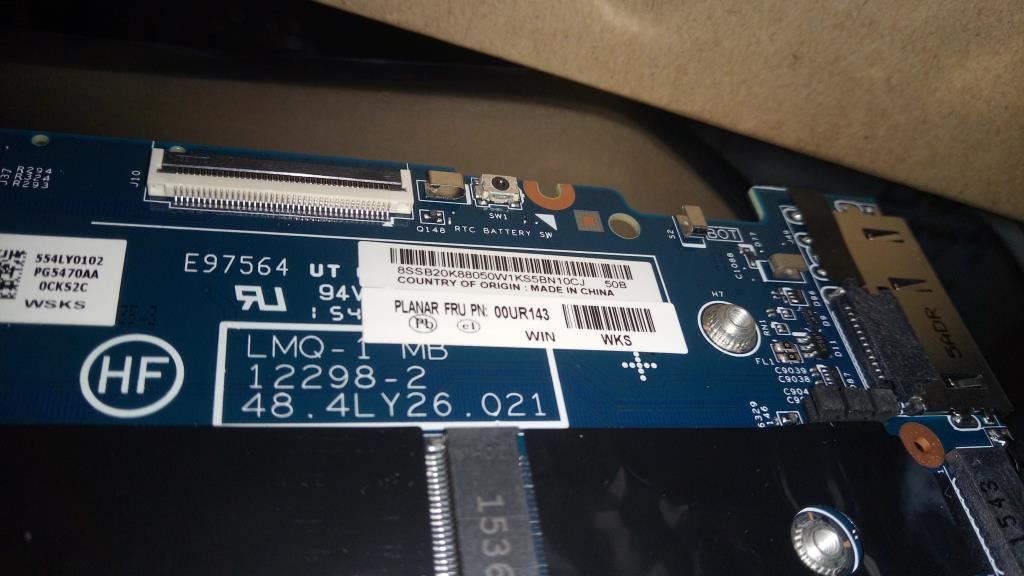 Lenovo ThinkPad X1 2nd Gen Motherboard Mainboard 00UR143