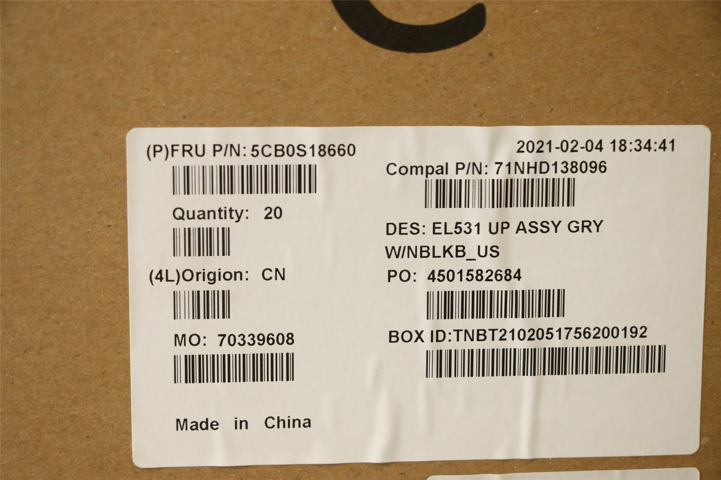 Lenovo IdeaPad S340-15IWL Palmrest Cover Touchpad Keyboard US Grey 5CB0S18660