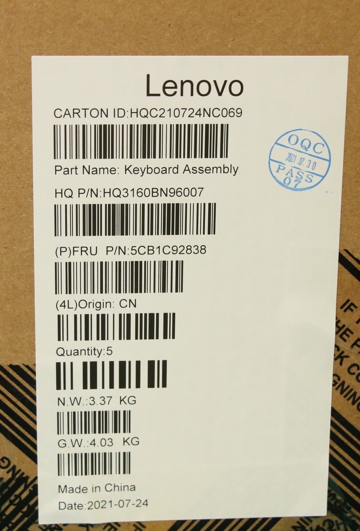 Lenovo IdeaPad 3 14M836 Palmrest Cover Touchpad Keyboard Italian Blue 5CB1C92838