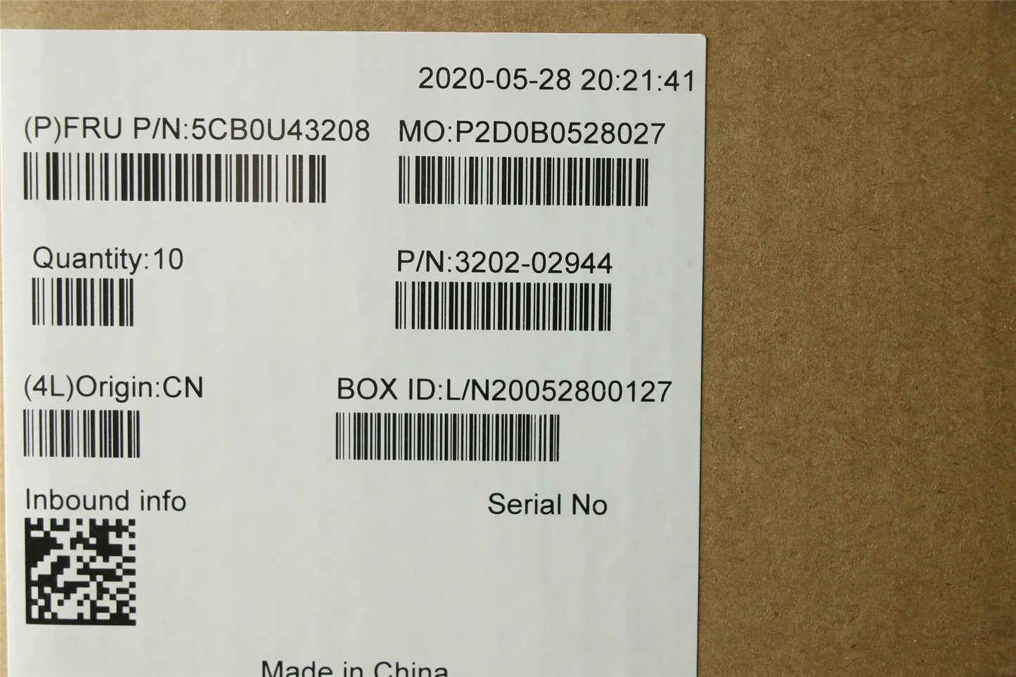 Lenovo ThinkBook 13s-IWL Keyboard Palmrest Top Cover Czech Slovakian 5CB0U43208