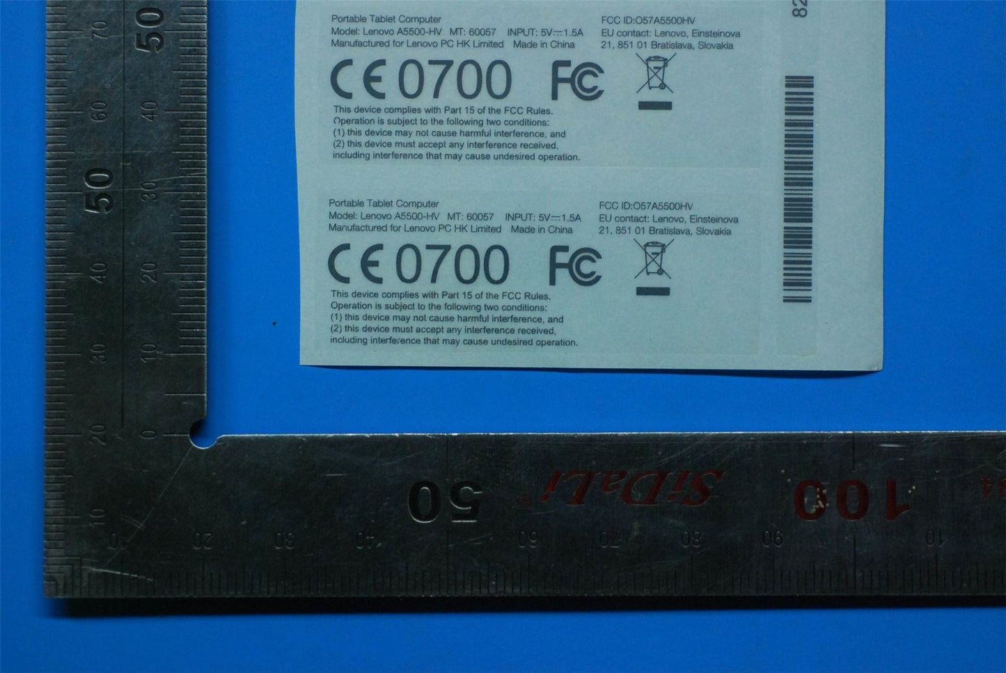 Lenovo A5500-HV Rate Label&*82LVP50015W CS 5L19A6MXLX