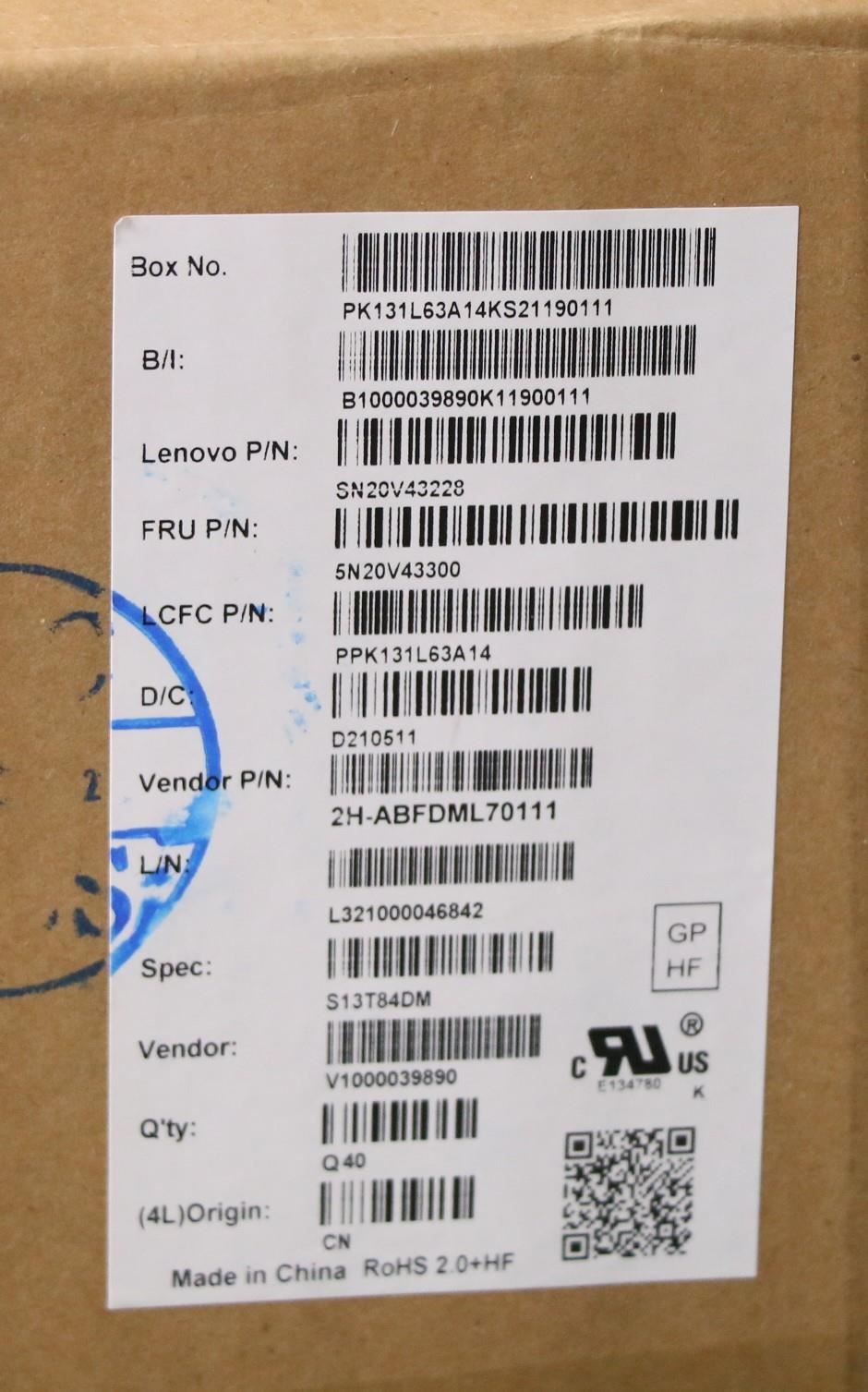 Lenovo ThinkPad L13 2 X13 Keyboard Danish Black 5N20V43300