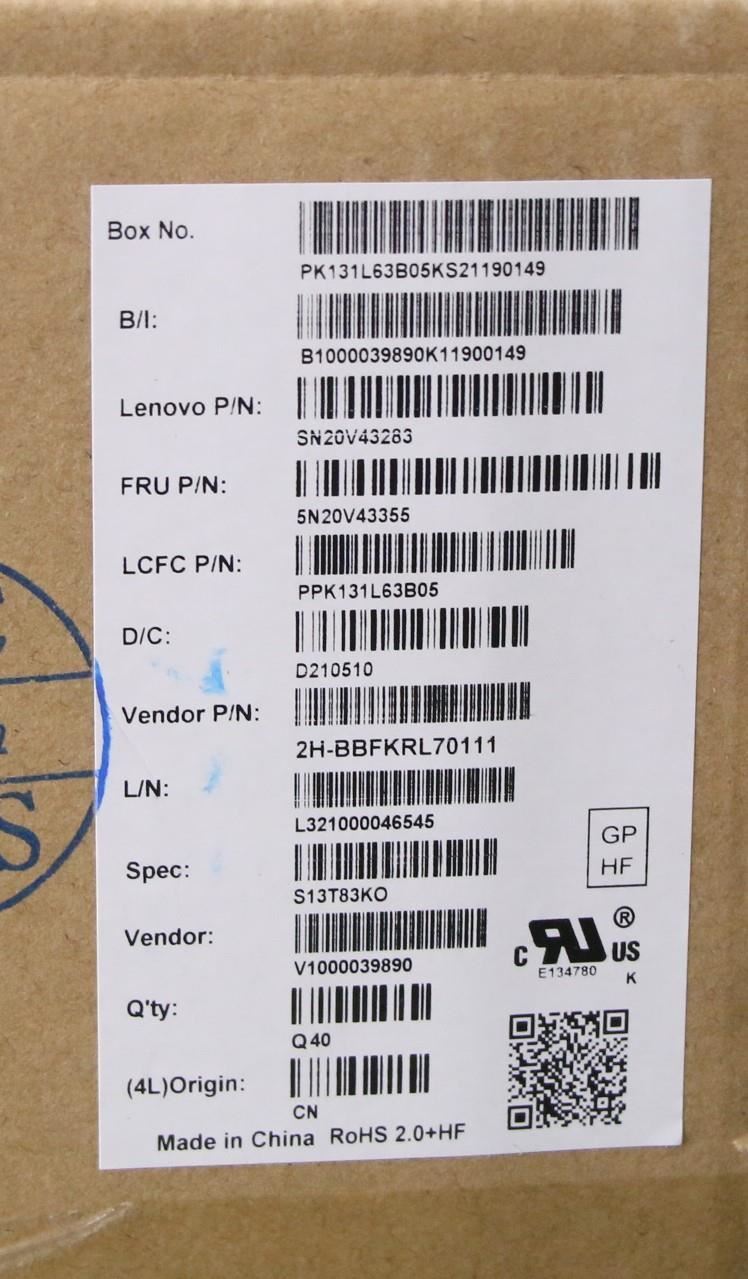 Lenovo ThinkPad L13 2 X13 Keyboard Korean Black Backlit 5N20V43355