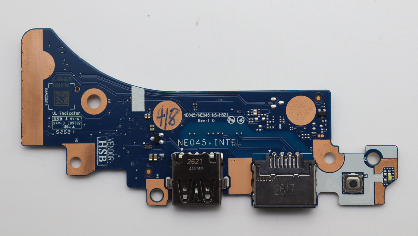Lenovo CARDPOP FRU PCBA IO/B NSH821 NE045 NFP I/O Board 5C51T63083