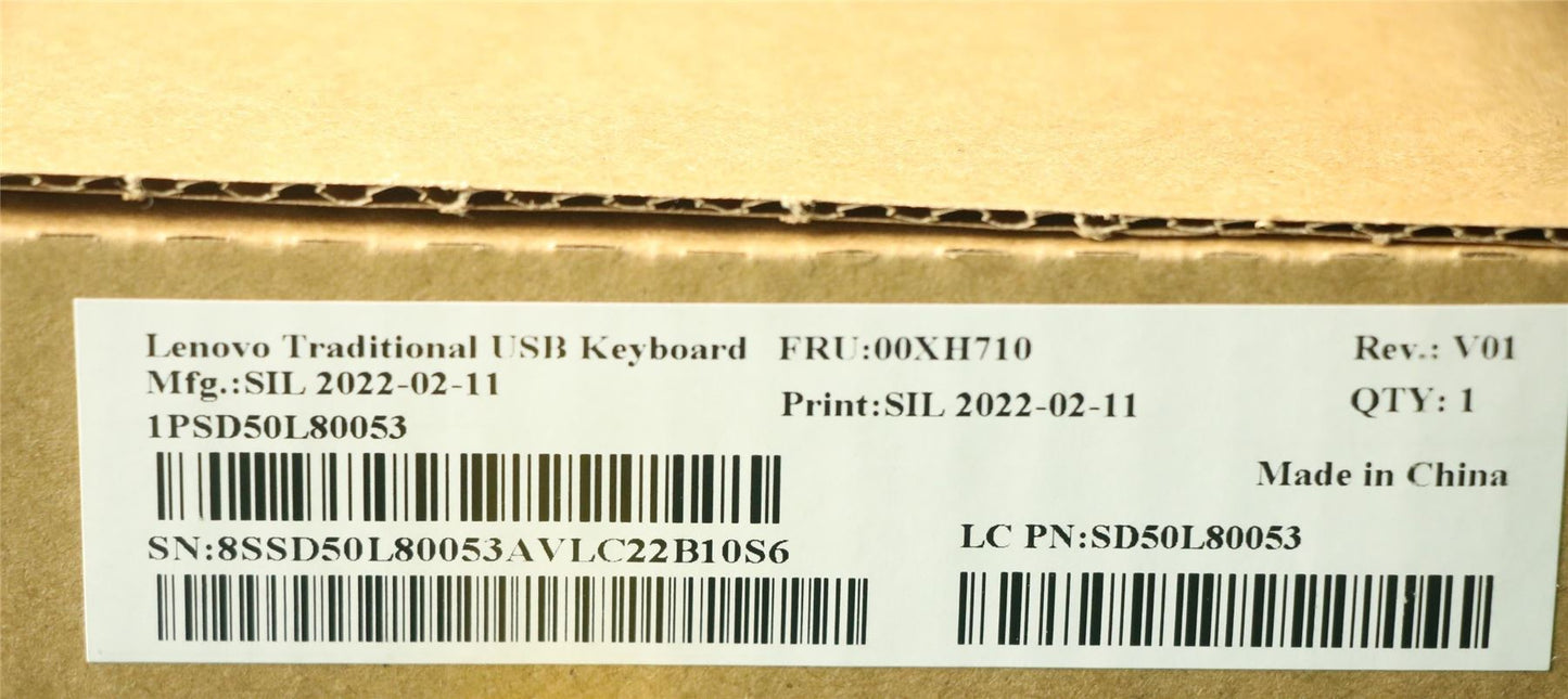 Lenovo ThinkStation P410 P510 P710 P910 P720 USB Wired Keyboard Black 00XH710