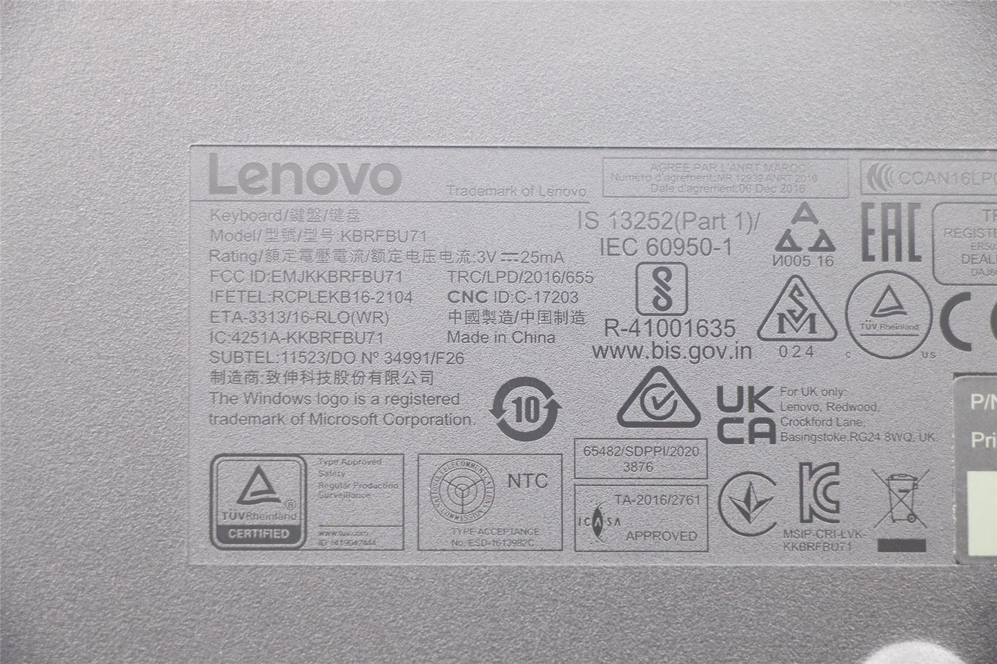 Lenovo WL KM Calliope BK SWE 5KM0U87666