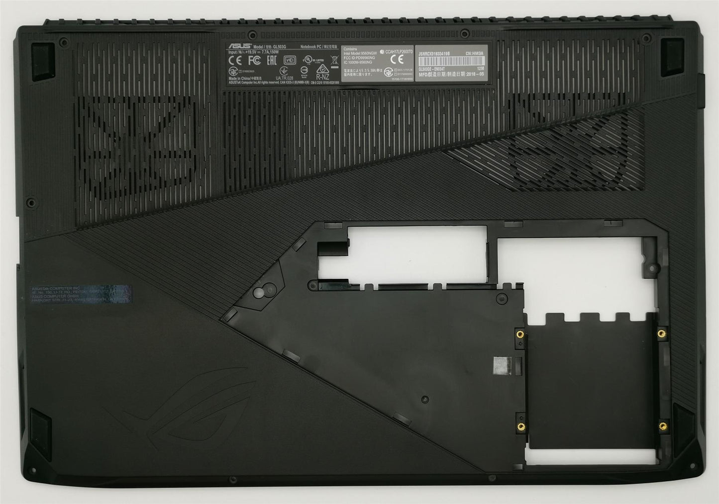 Asus GL503GE Bottom Case Assy 90NR0080-R7D010