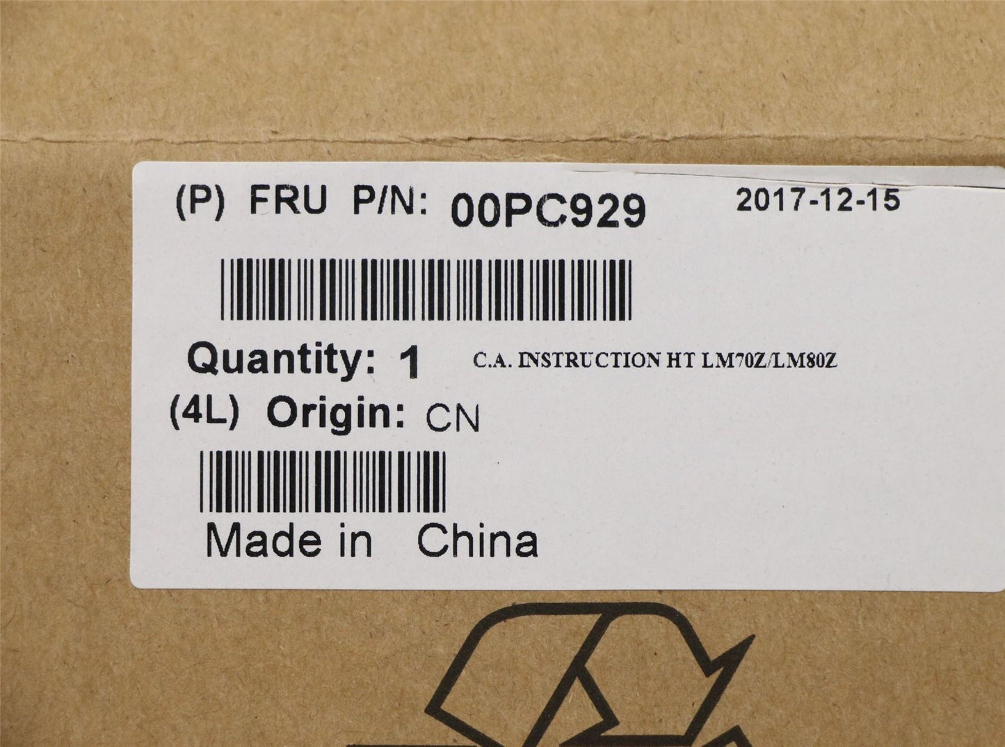 Lenovo CABLE C.A. INSTRUCTION VSL M70/80 00PC929