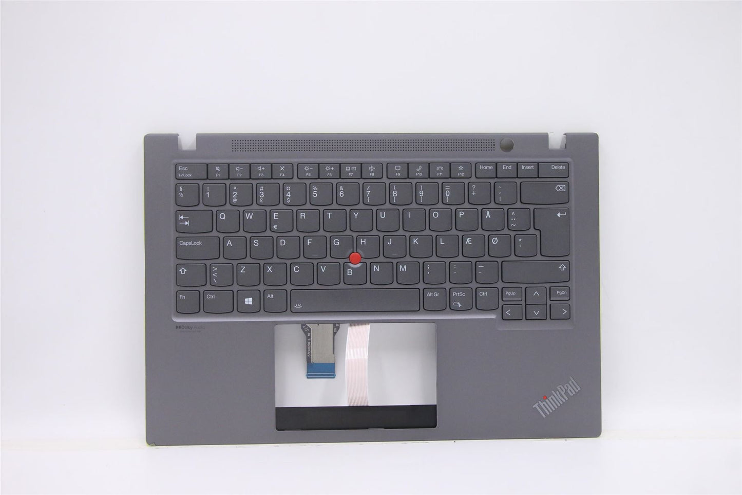 Lenovo ThinkPad T14s Gen 2 Keyboard Palmrest Top Cover Danish Grey 5M11A37824