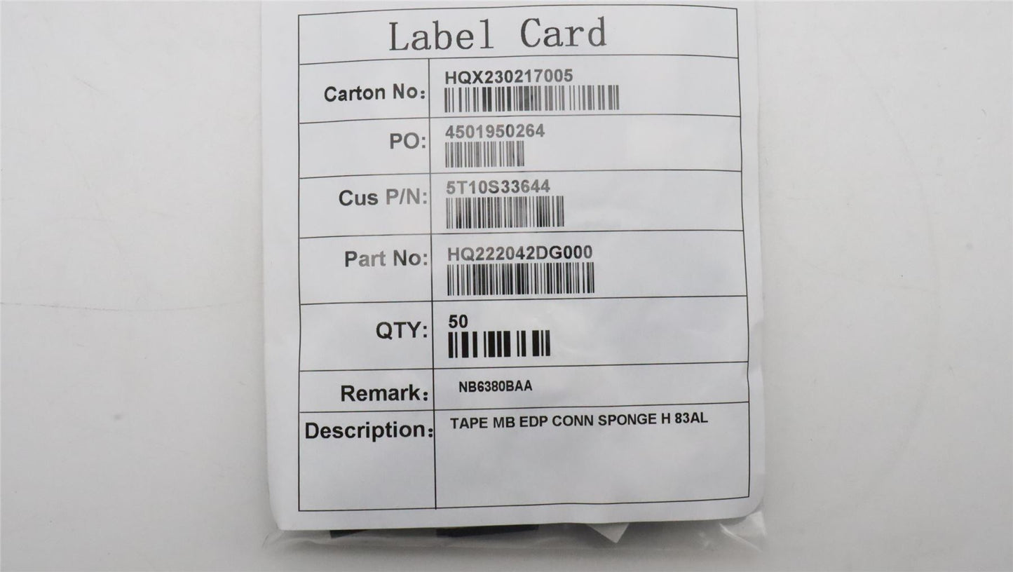 Lenovo TAPE MB EDP CONN SPONGE H 83AL 5T10S33644