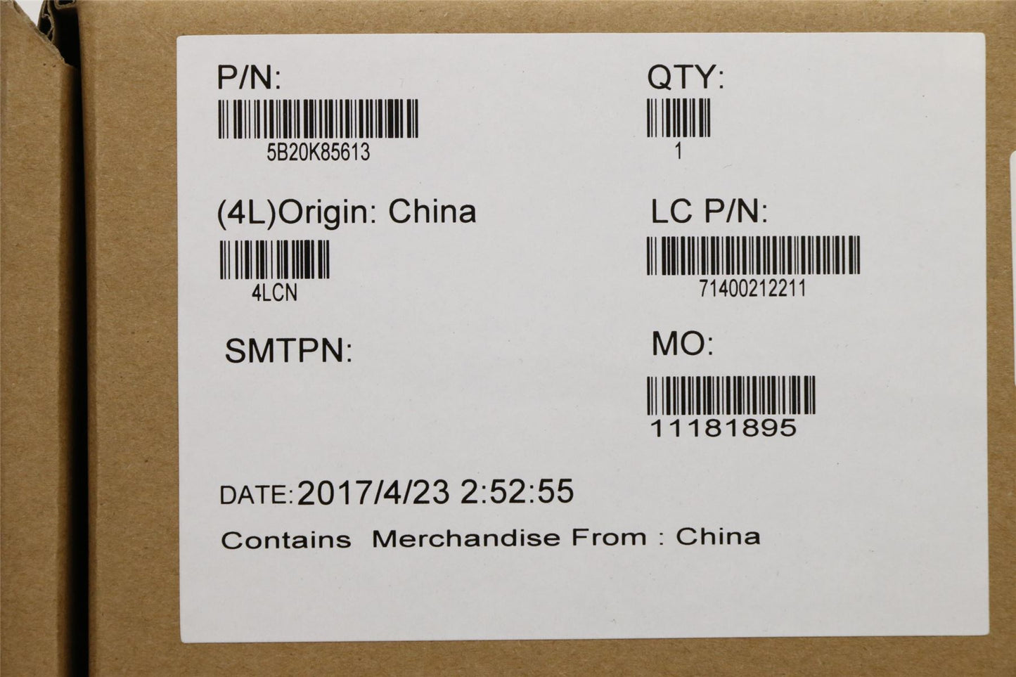 Lenovo 5B20K85613 MB L80S2 UMA I3-5005U100MWIN