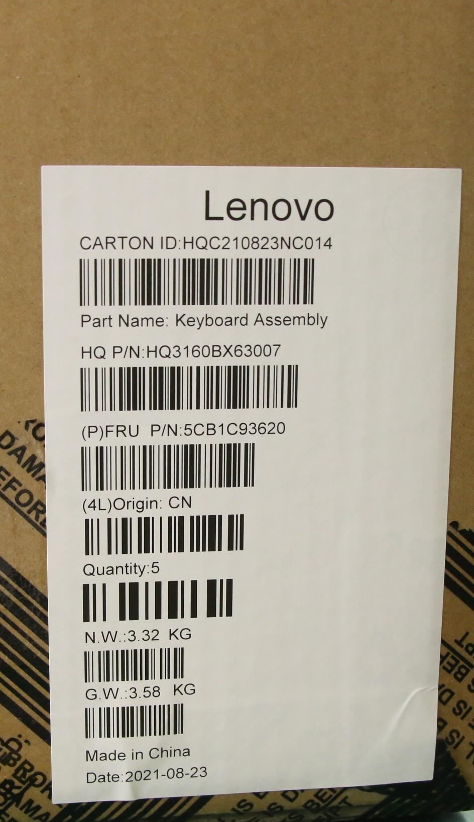 Lenovo ThinkBook G2 ITG Keyboard Palmrest Top Cover UK Storm Grey 5CB1C93620
