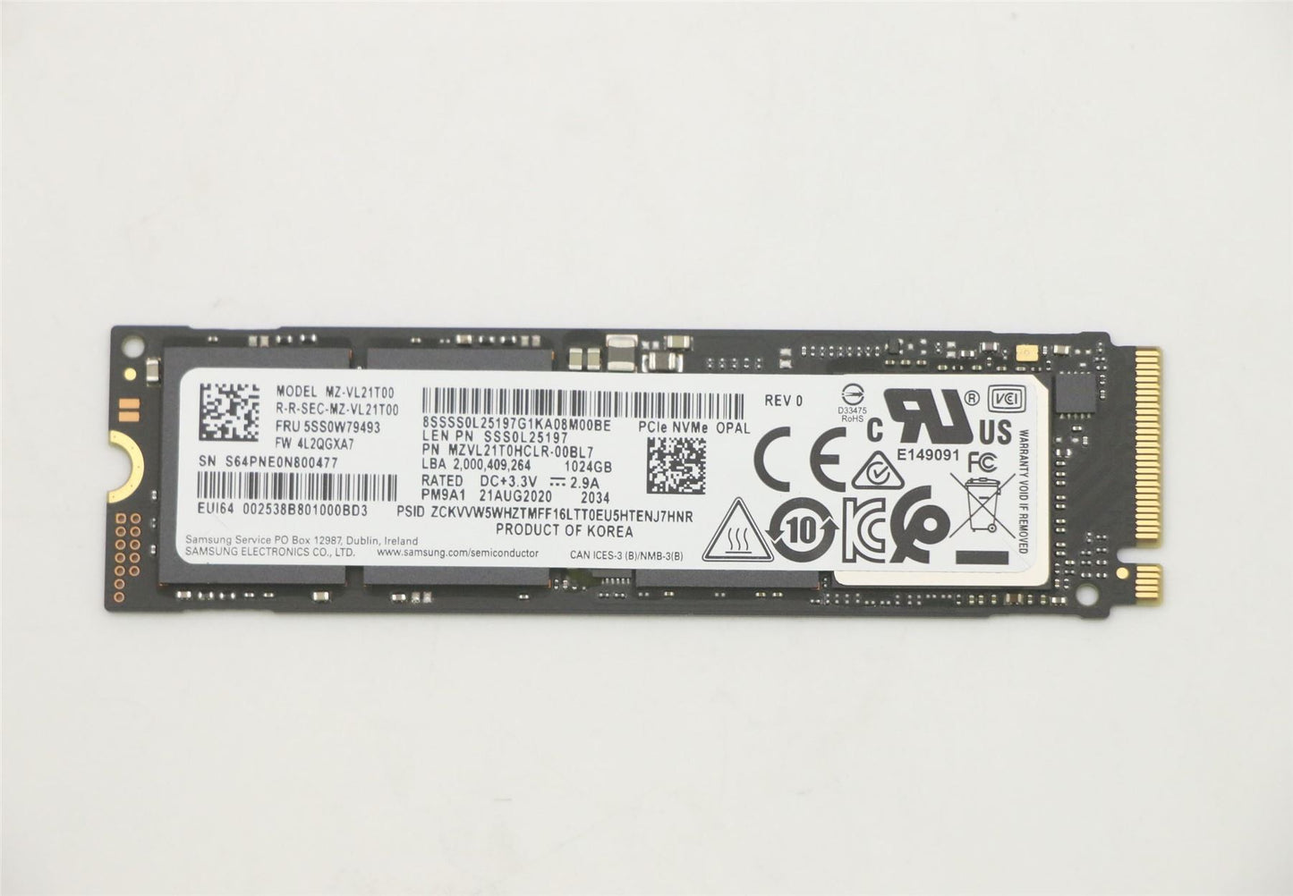 Lenovo ThinkPad T16 Gen 2 T16 Gen 1 T15p 3 Solid State Drive SSD 5SS0V26428