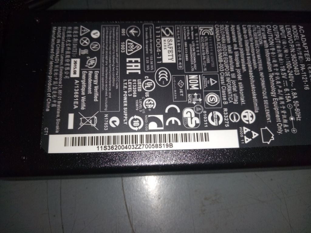 Lenovo IdeaPad Y480 Y580 Y500 AC Charger Adapter Power Black 120W ROUND 36200403