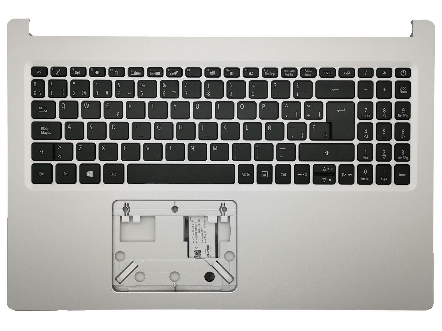 Acer Aspire A315-23 A315-33 Palmrest Cover Tastatur Spanisch Silber 6B.HVUN7.025