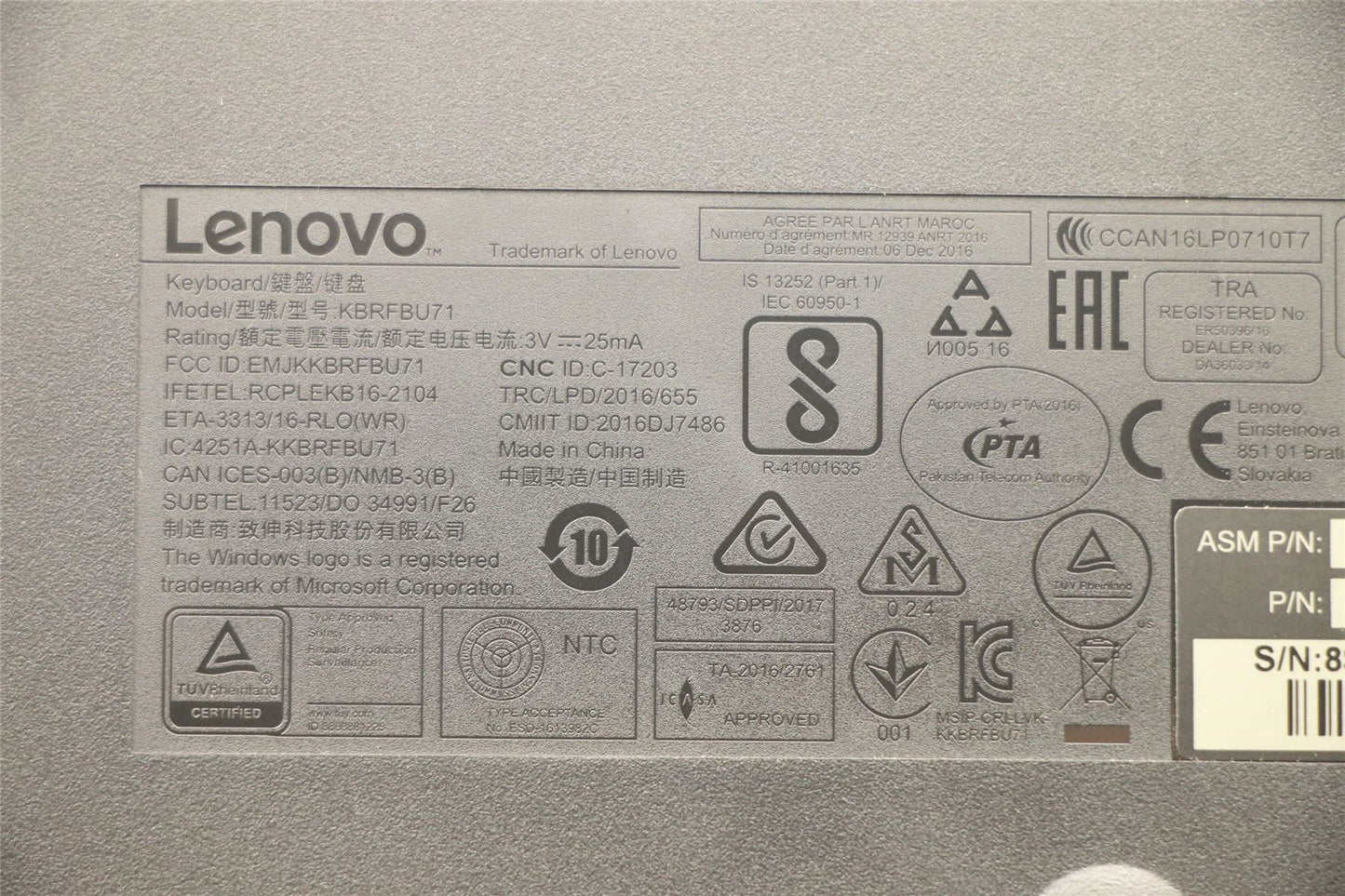 Lenovo KB MICE_BO FRU KBD Czech (ABB) 489 03X7335