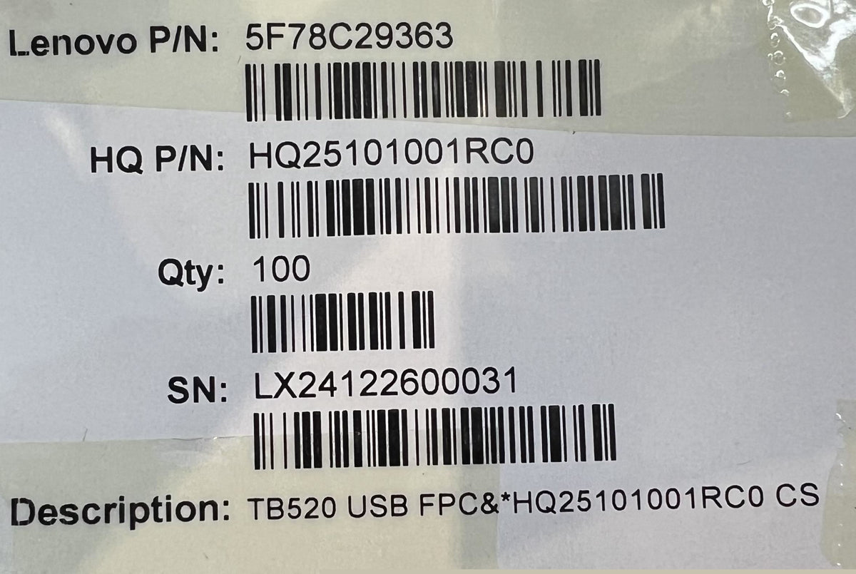 Lenovo TB520FU FPC&*HQ25101001RC0 CS USB FPC Board 5F78C29363