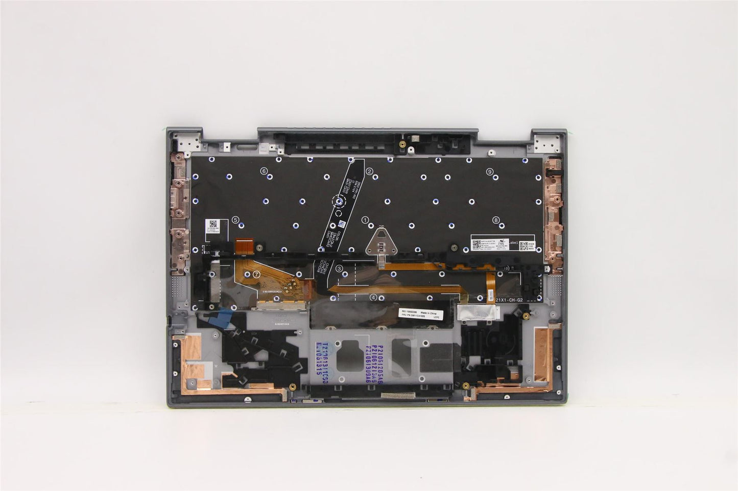 Lenovo Yoga X1 6th Keyboard Palmrest Top Cover Norwegian Grey 5M11C41005
