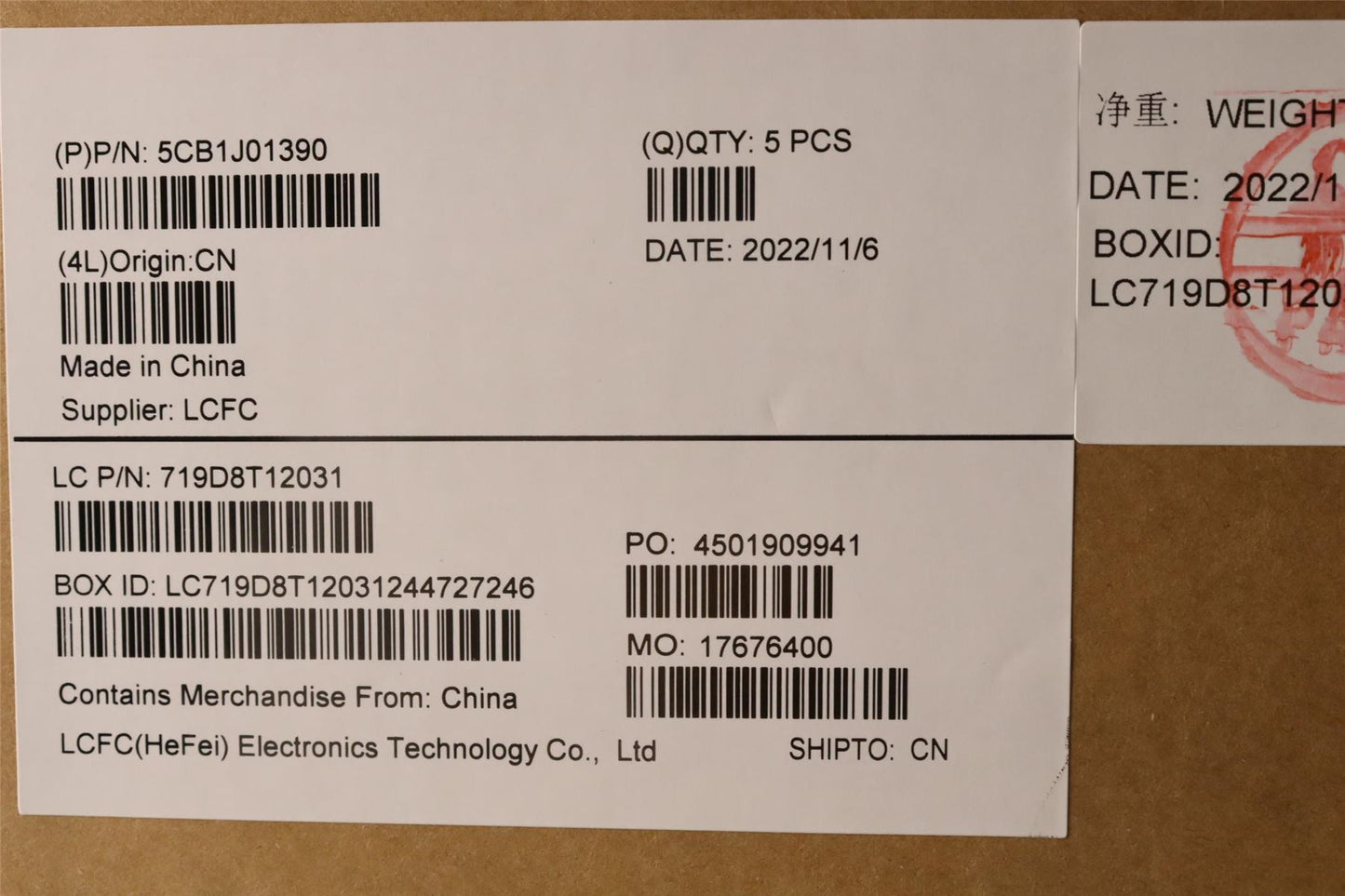 Lenovo Upper Case ASM_UKEL82SFNF_CG_NB_PC 5CB1J01390