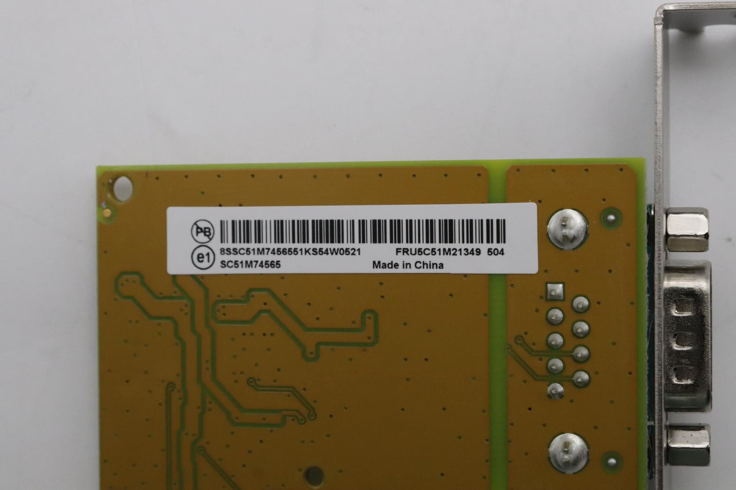 Lenovo CARDPOP Sunix PCIEx1 1-port card Serial PCIe PCI x1 Board 5C51M21349