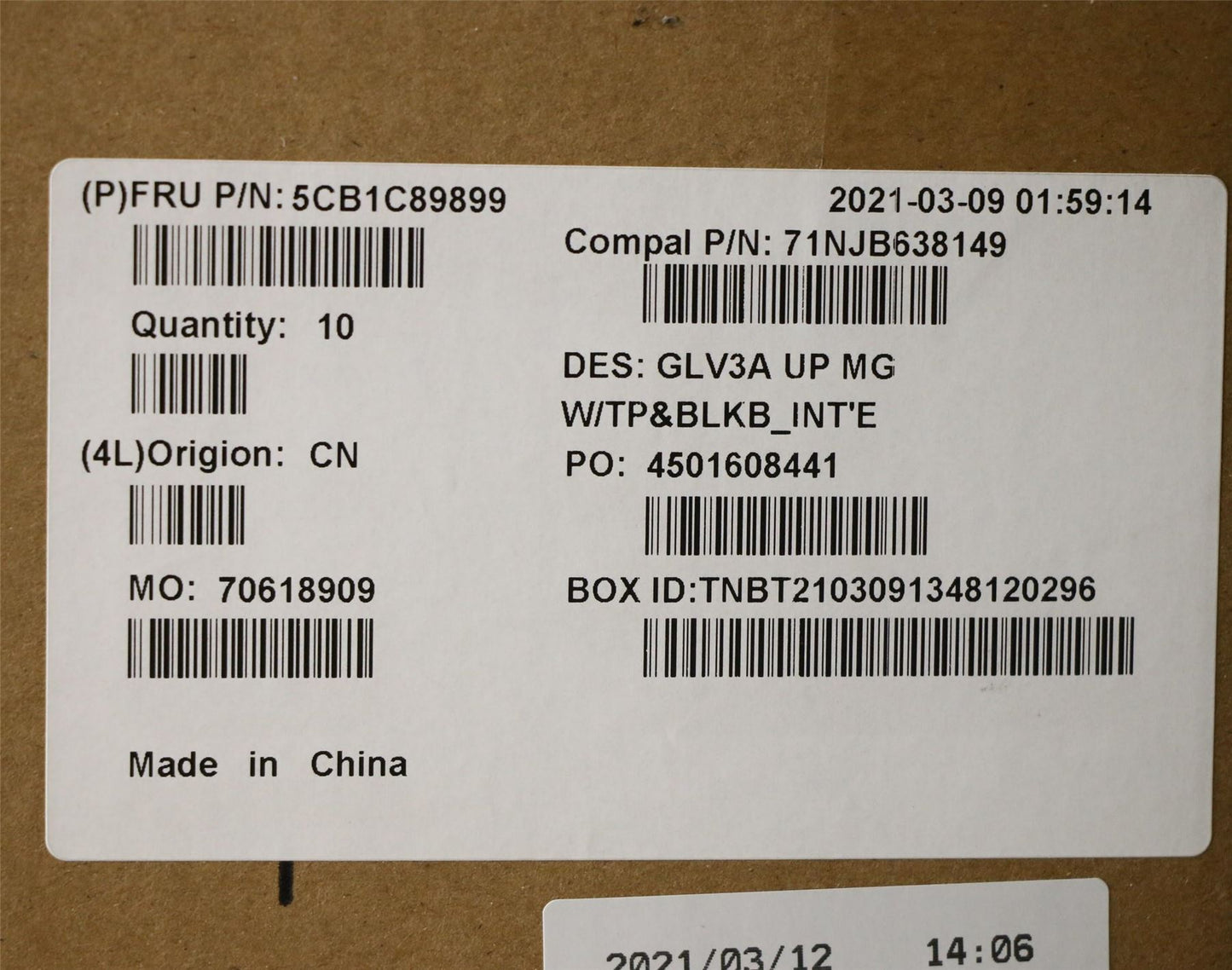 Lenovo ThinkBook 14 G3 ACL Keyboard Palmrest Top Cover US Europe Grey 5CB1C89899