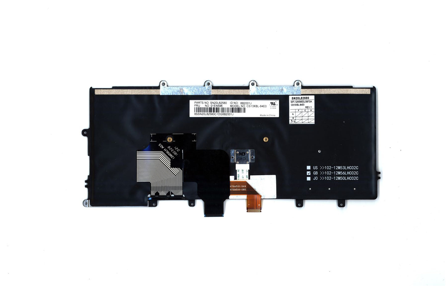 Lenovo ThinkPad X270 A275 Keyboard Spanish Black Backlit 01EN596