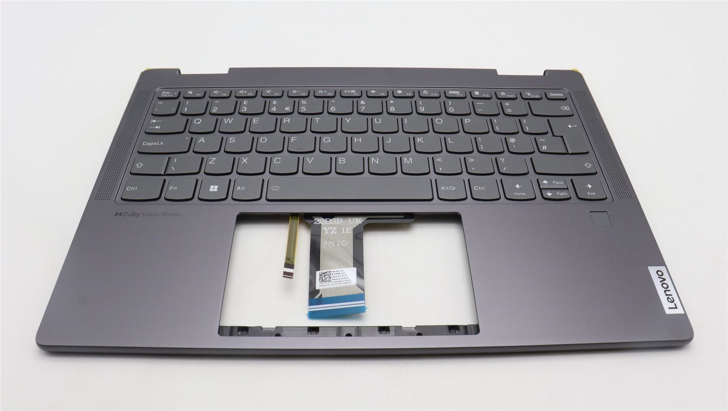 Lenovo Yoga 7 14ARP8 Palmrest Cover Keyboard UK Europe Grey 5CB1L47277