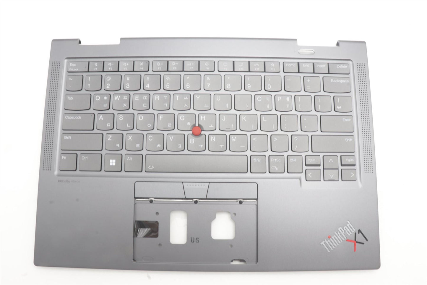 Lenovo ThinkPad X1 8th Gen Keyboard Palmrest Top Cover Korean Silver 5M11H62298