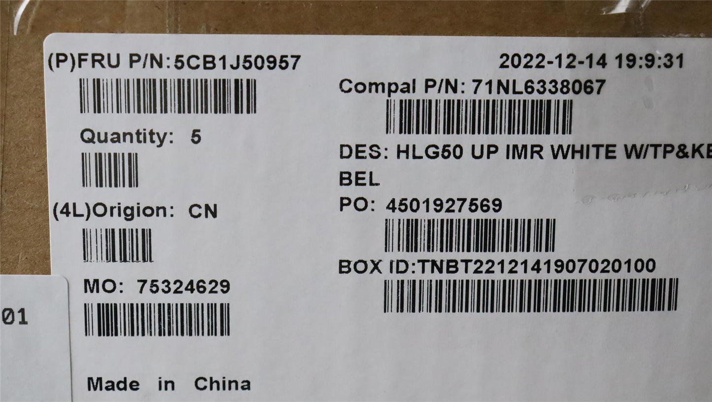 Lenovo Upper Case ASM_BEL C 82SB WHT 5CB1J50957