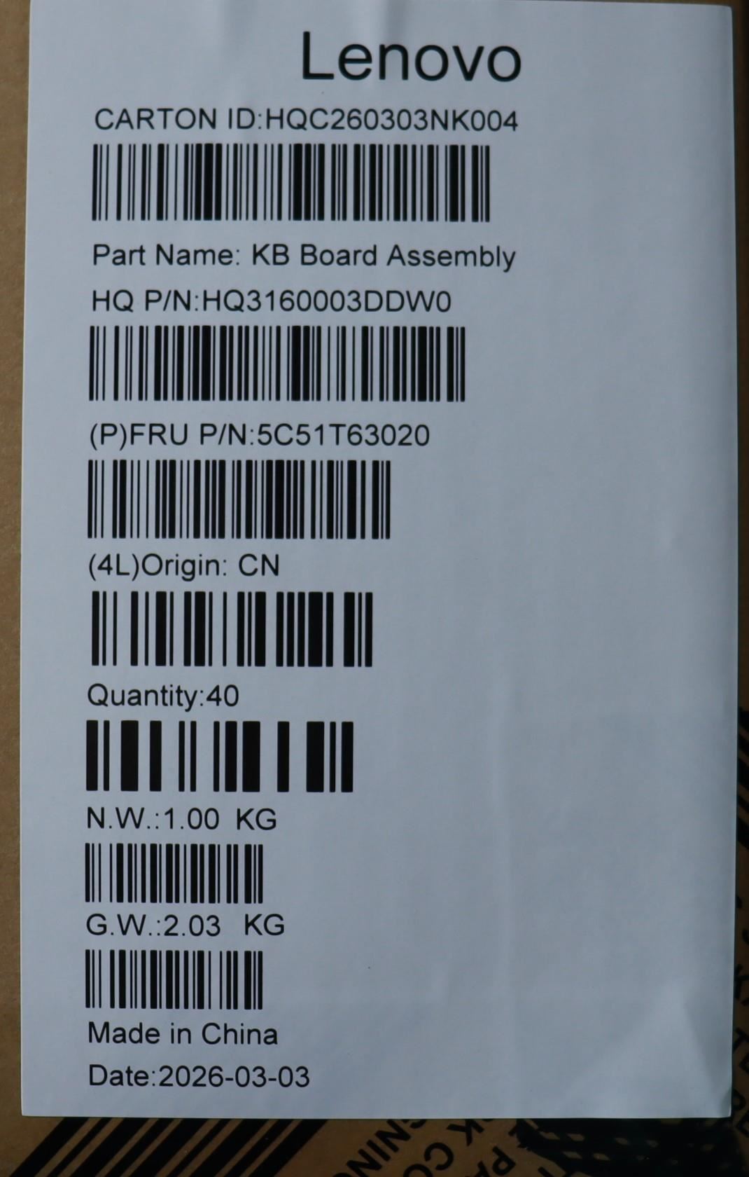 Lenovo CARDPOP DB_Board_NO H 83T4 WWAN Board 5C51T63020