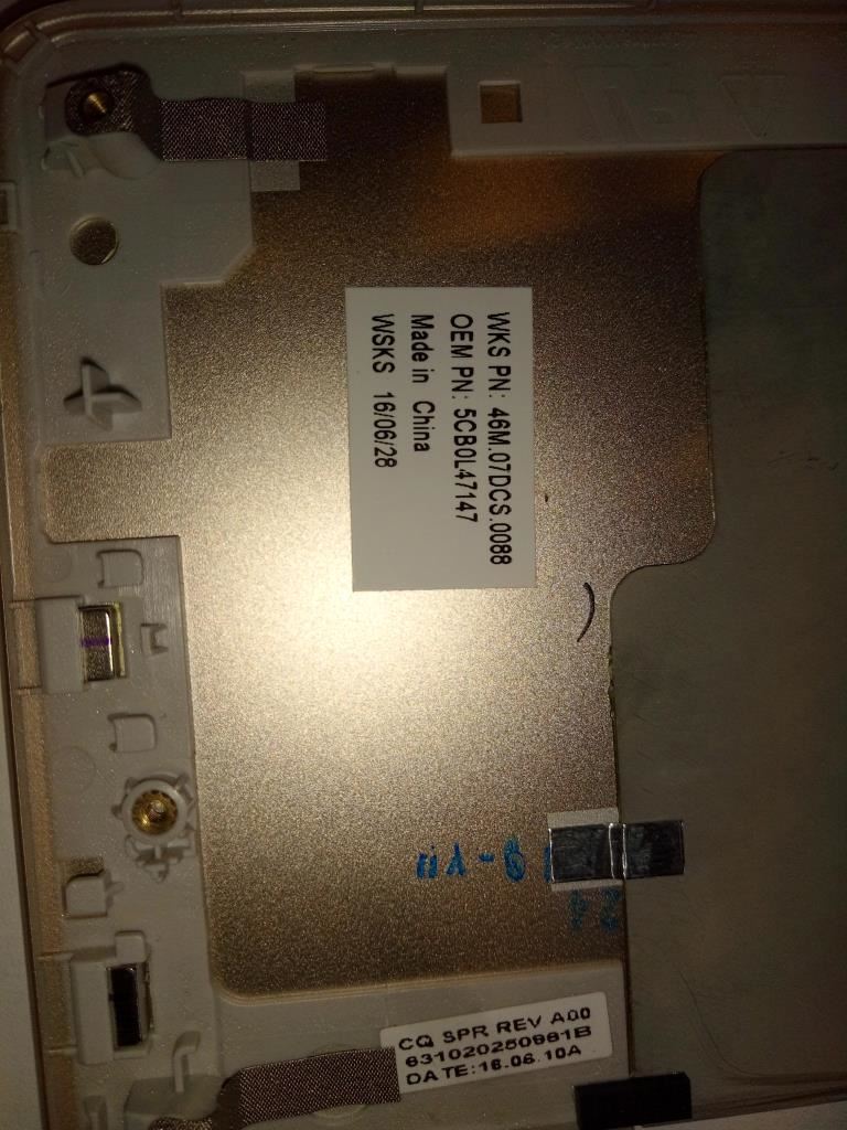 Lenovo Upper case W 80SW BL GD W/KB ND 5CB0L47147