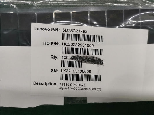 Lenovo TB350 SPK Box2 mylar&*HQ22232931000 CS 5D78C21792