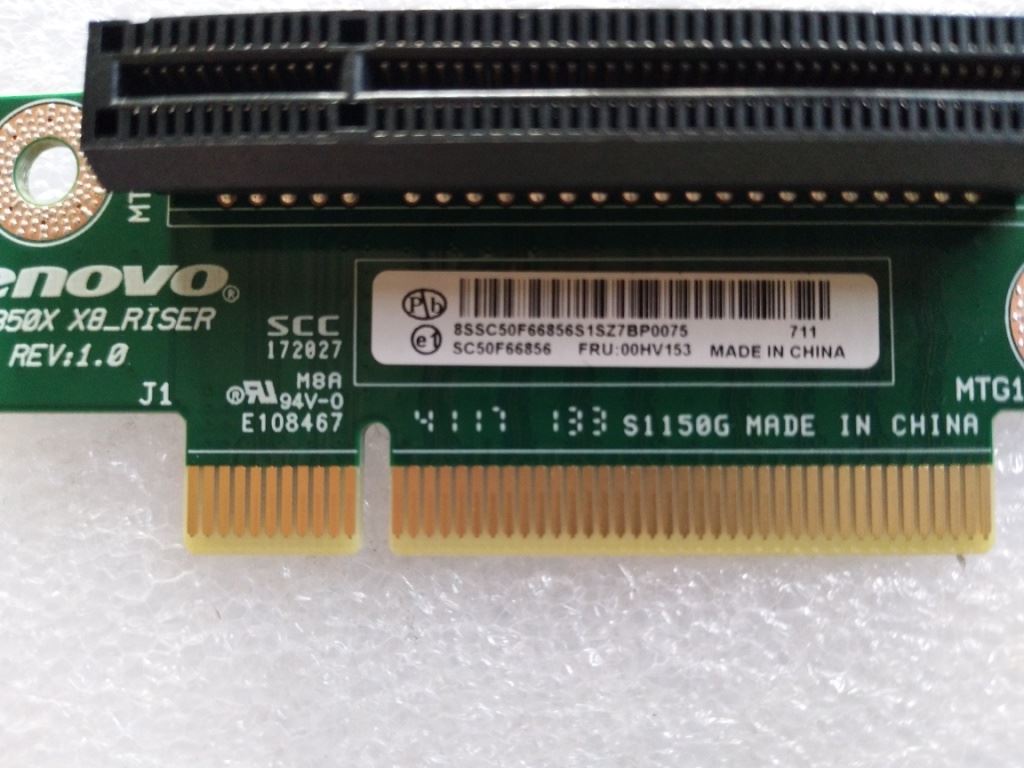 Lenovo x 8 card rear Riser PCIe PCI Board 00HV153