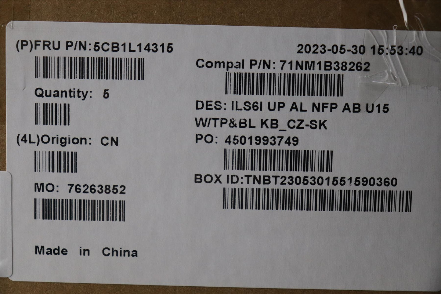 Lenovo IdeaPad 5 16ABR8 Palmrest Cover Touchpad Keyboard Abyss Blue 5CB1L14315