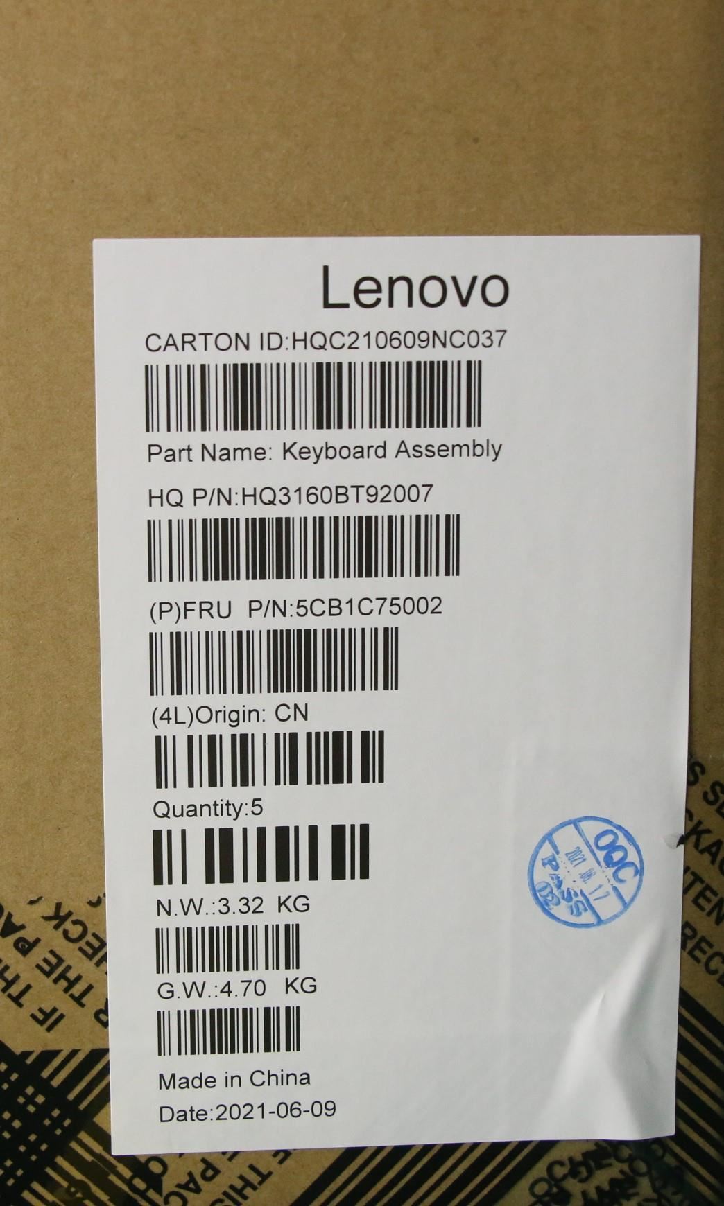 Lenovo IdeaPad 5 16ACH6 Palmrest Touchpad Cover Keyboard US Grey 5CB1C75002