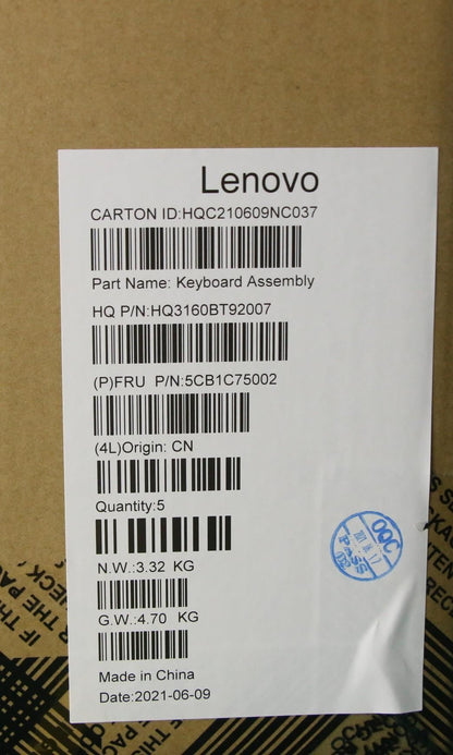 Lenovo IdeaPad 5 16ACH6 Palmrest Touchpad Cover Keyboard US Grey 5CB1C75002