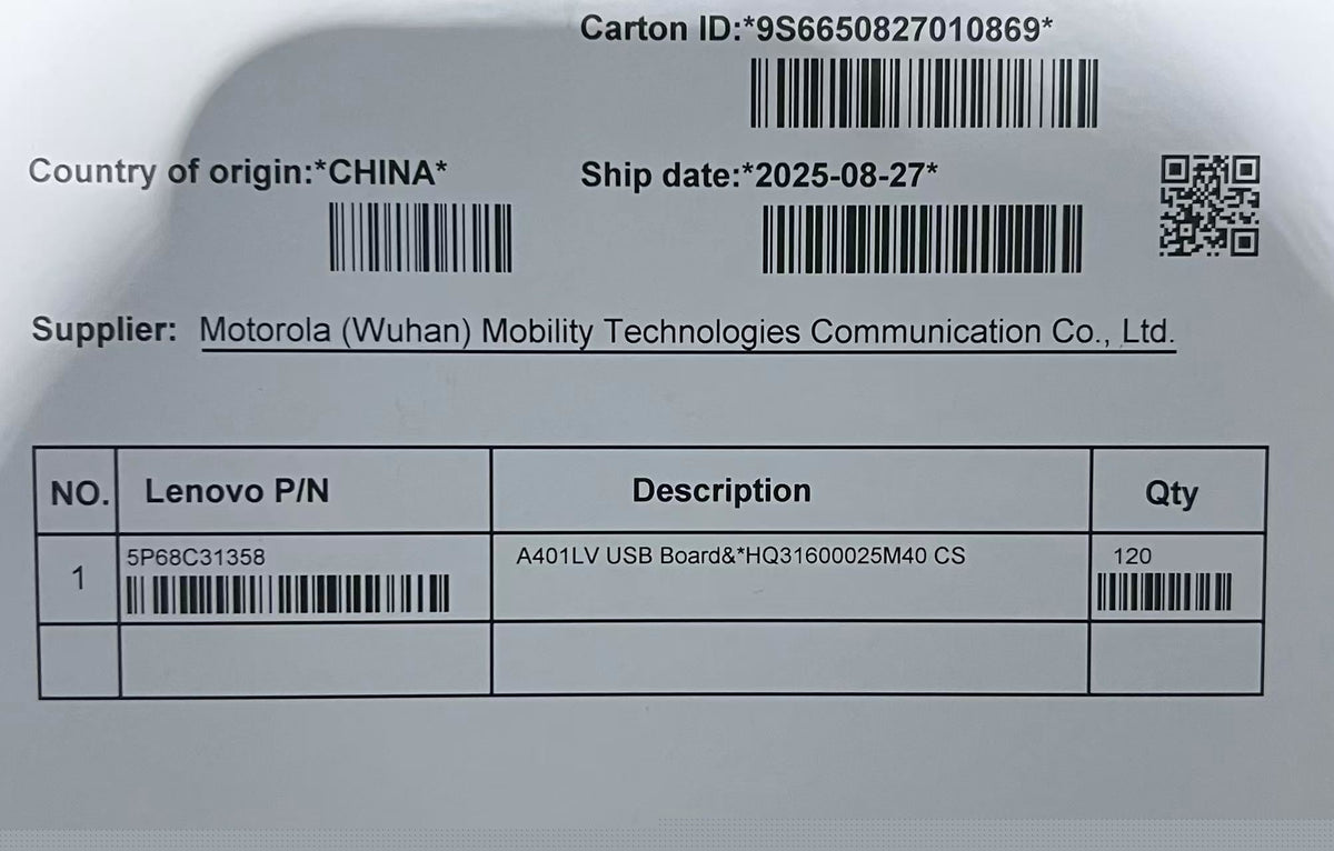 Lenovo A401LV Board&*HQ31600025M40 CS USB Board 5P68C31358