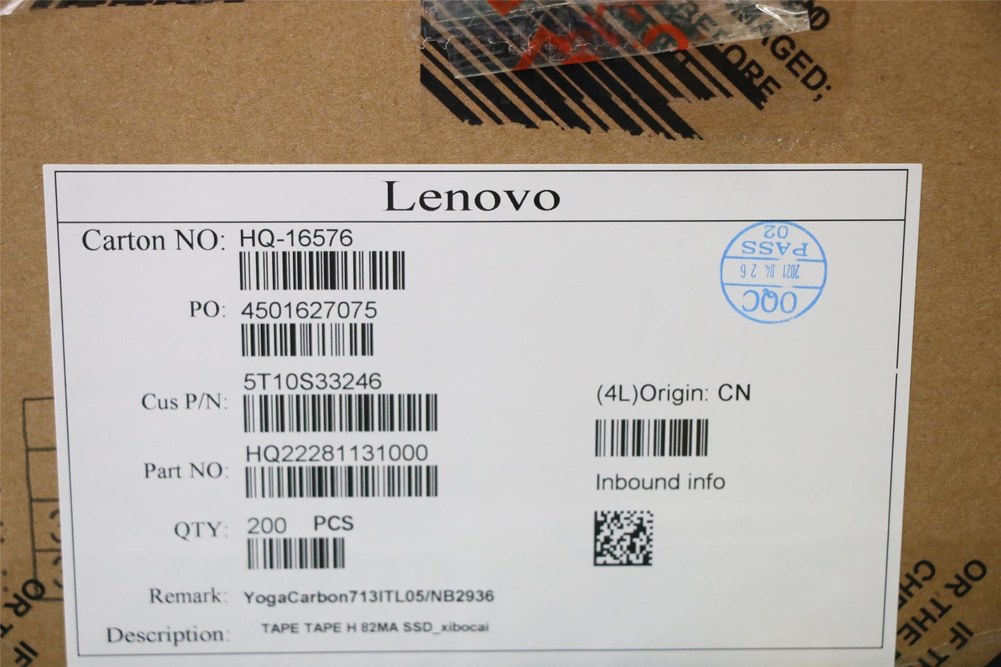 Lenovo TAPE TAPE H 82MA SSD_xibocai 5T10S33246