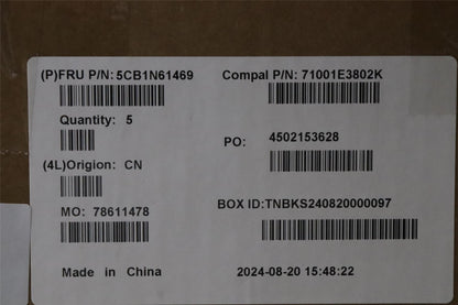 Lenovo Upper Case ASM_POR C 83FD EB RGB 5CB1N61469