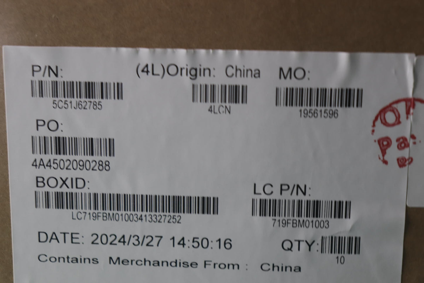 Lenovo CARDPOP FRU PCBA IO/B NSF862 W/O Fingerprint FPR I/O Board 5C51J62785