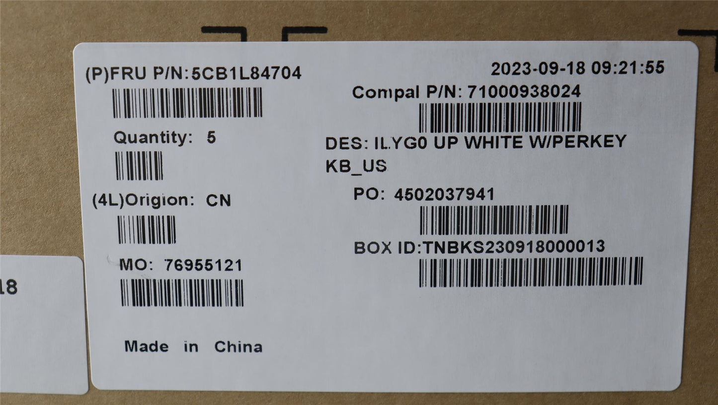 Lenovo Legion S7 16APH8 Keyboard Palmrest Top Cover US White Backlit 5CB1L84704