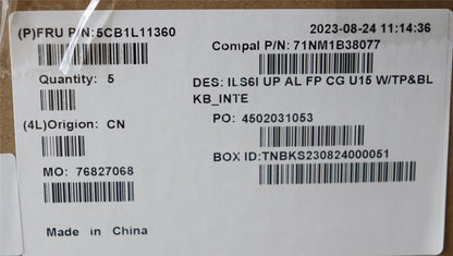 Lenovo UpCase_EUROENG C82XF FP CG BL AL 5CB1L11360