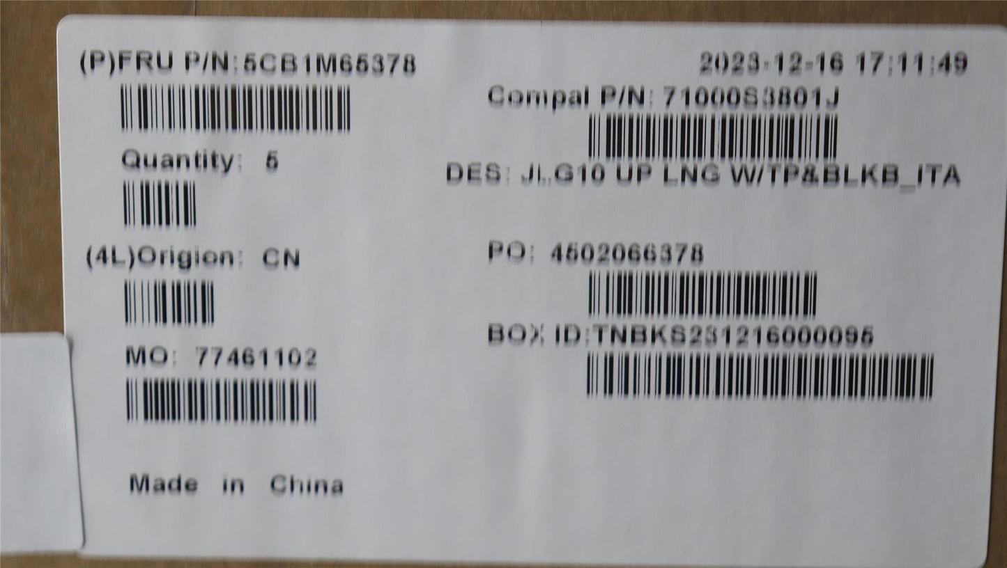 Lenovo COVER Upper Case ASM_ITA C 83DV BLWH 5CB1M65378