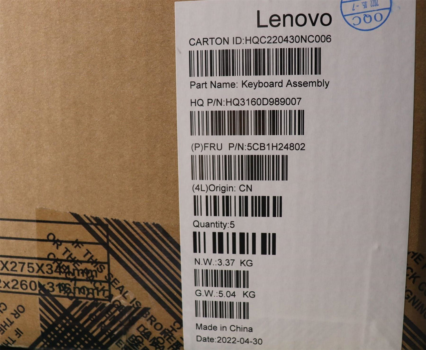 Lenovo Flex IP 3 15IJL7 Palmrest Cover Touchpad Keyboard UK Blue 5CB1H24802