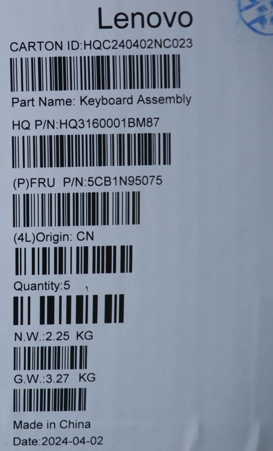 Lenovo Upper Case ASM FRA H 83DS FP LG 5CB1N95075