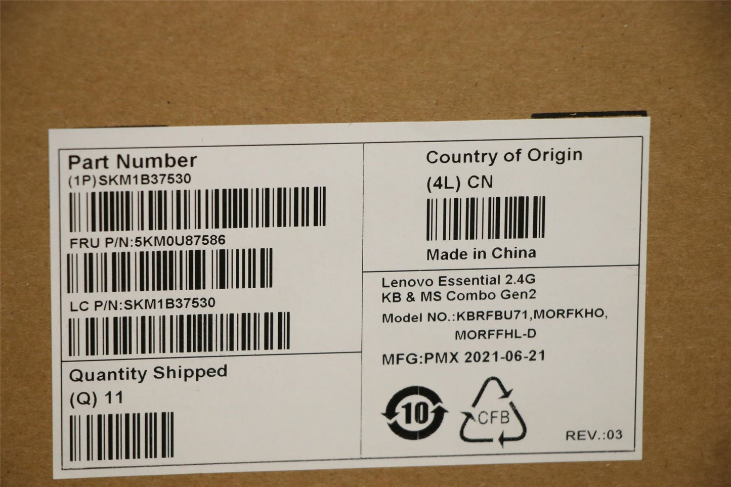 Lenovo Primax R71_G2 2.4G BKG BE_En 5KM0U87586