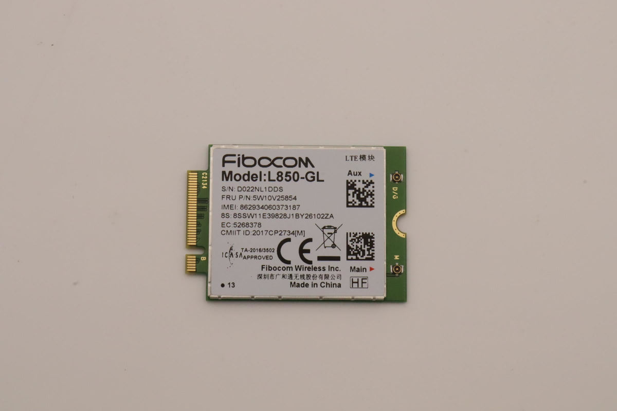 Lenovo WIRELESS Wireless,WAN,FBC,L850 SFTBK Board 5W10V25854