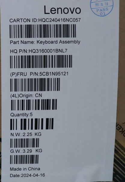 Lenovo Upper Case ASM BUL H 83DS FP CB 5CB1N95121