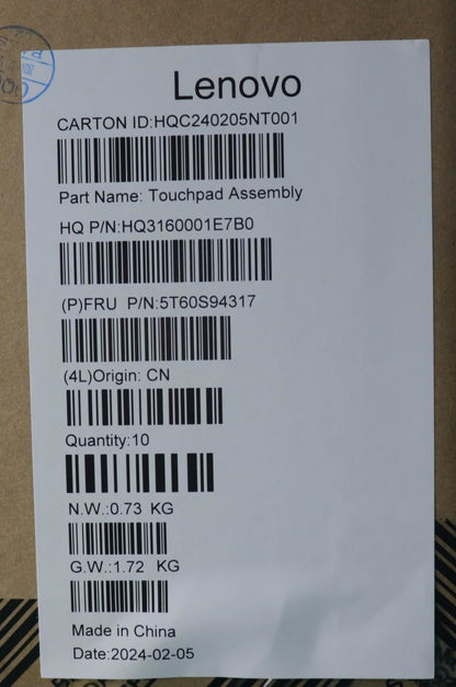 Lenovo H 83DK ARGY Touchpad Board 5T60S94317