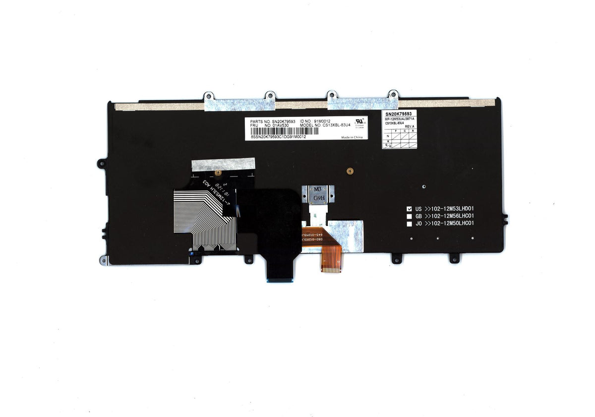 Genuine Lenovo ThinkPad X260 Keyboard US International Black Backlit 01AV530